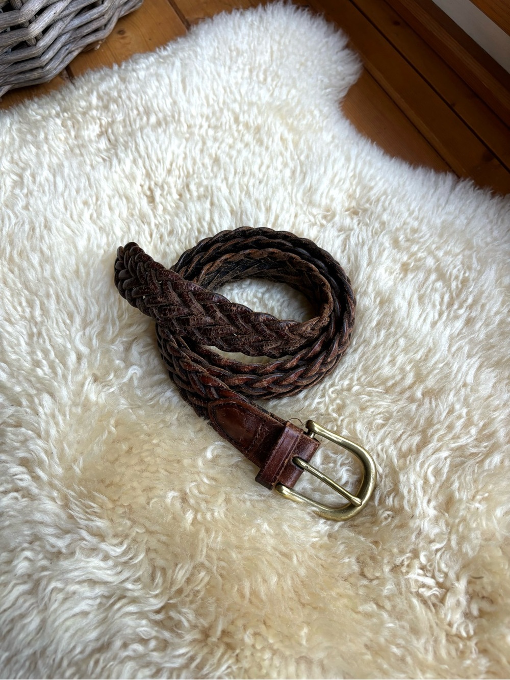 Vintage Braided Leather Belt